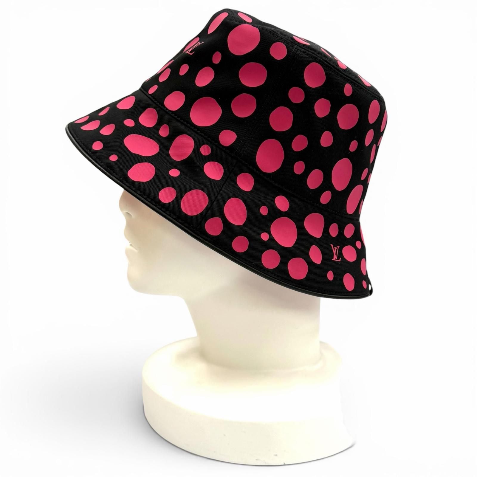 Louis Vuitton Yayoi Kusama Cotton Reversible Infinity Dot Hat Black Pink — view 3