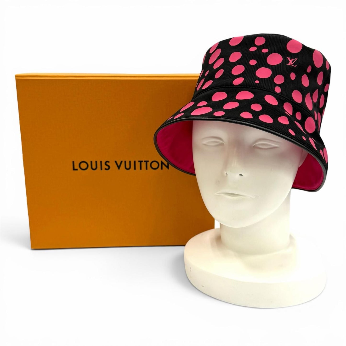 Louis Vuitton Yayoi Kusama Cotton Reversible Infinity Dot Hat Black Pink — view 2