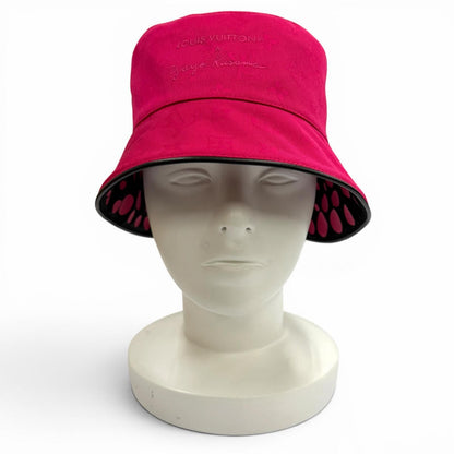 Louis Vuitton Yayoi Kusama Cotton Reversible Infinity Dot Hat Black Pink — view 5