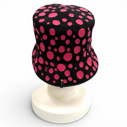 Louis Vuitton Yayoi Kusama Cotton Reversible Infinity Dot Hat Black Pink — view 4