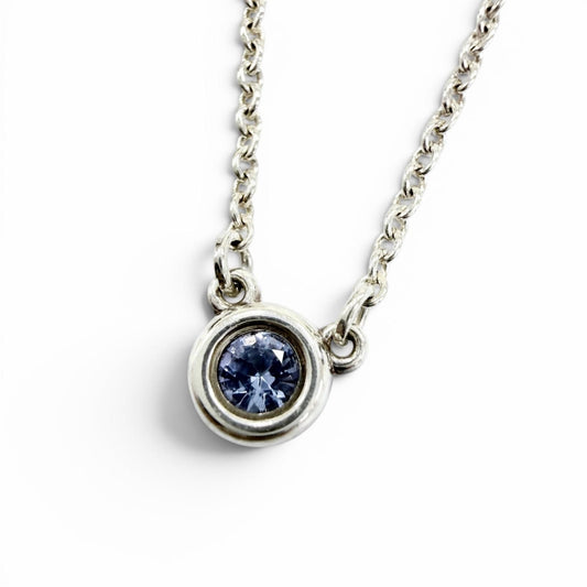 Tiffany & Co Elsa Peretti Color By The Yard Tanzanite Pendant Silver