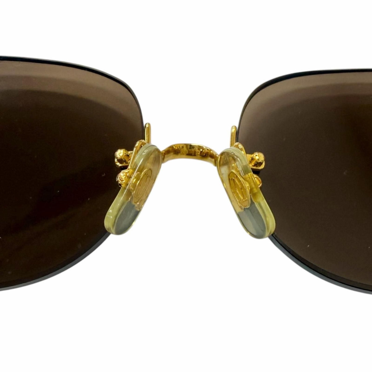 Cartier Vintage 2C Deco Rimless Two Point Sunglasses Gold Bordeaux Prescription — view 7