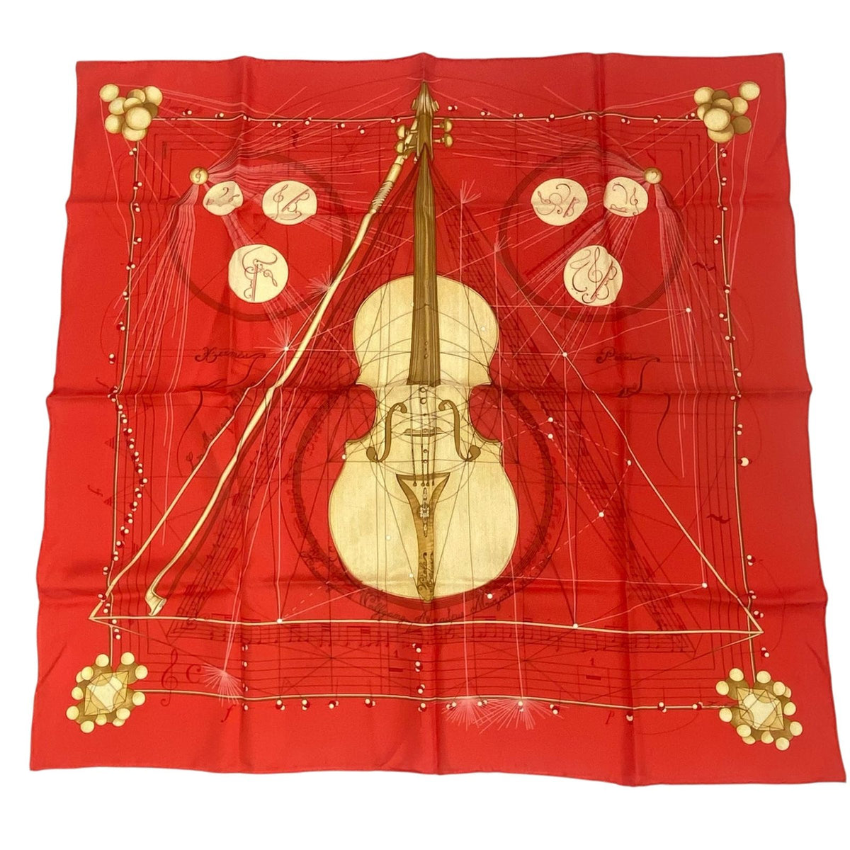 Hermes Scarf Silk Carre 90 Music Played By Spheres la Musique Des