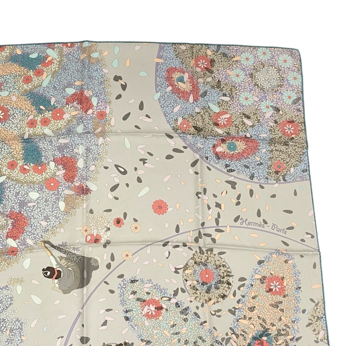 Hermes Carre 90 Scarf Silk Flower Offering Offrandes Dun Jour Multicolor — view 3