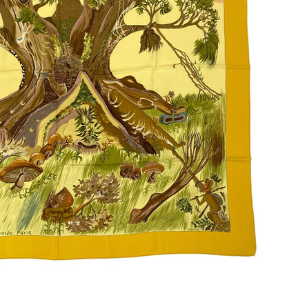 Hermes Carre 90 Scarf Silk Kuggor Tree Yellow — view 5