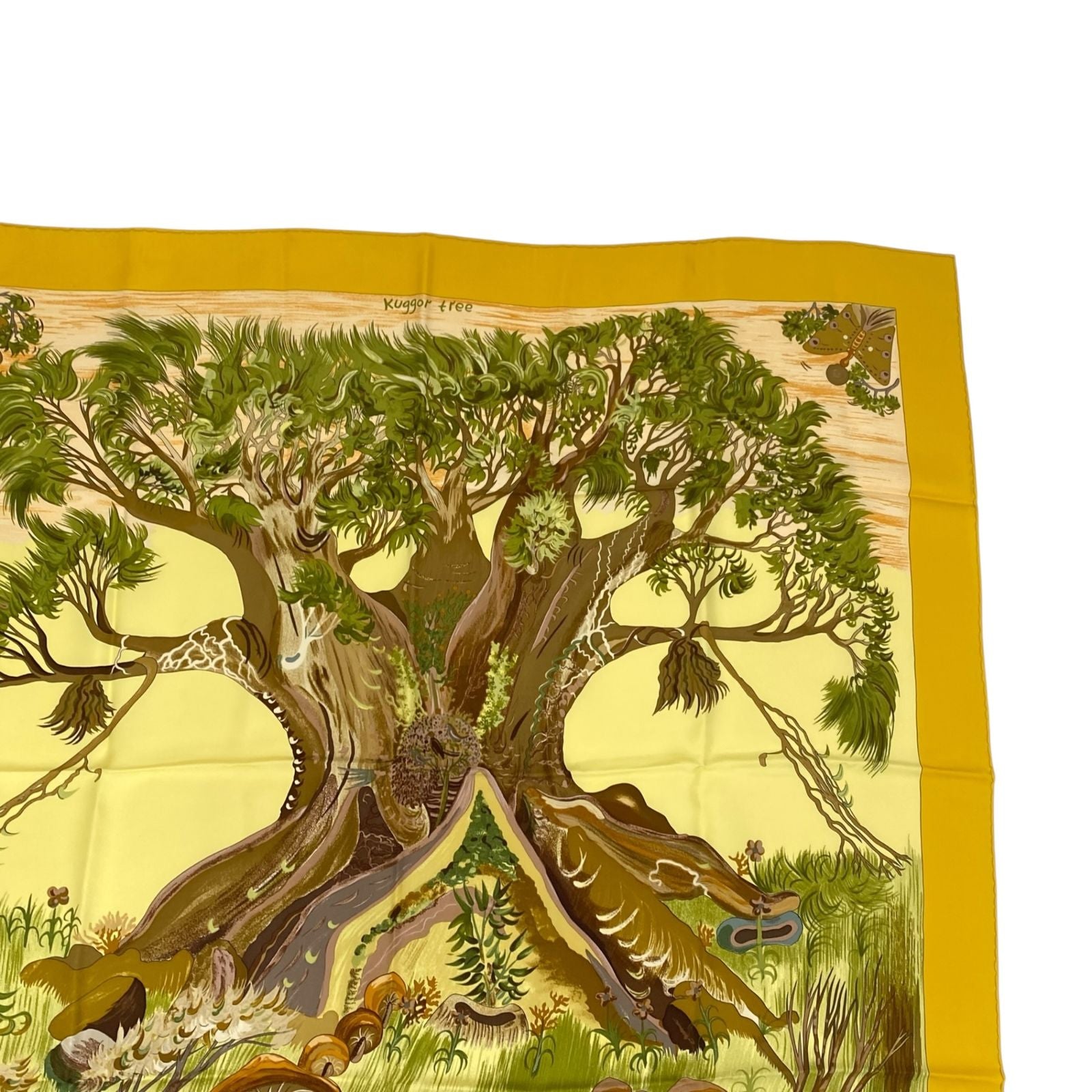 Hermes Carre 90 Scarf Silk Kuggor Tree Yellow — view 3