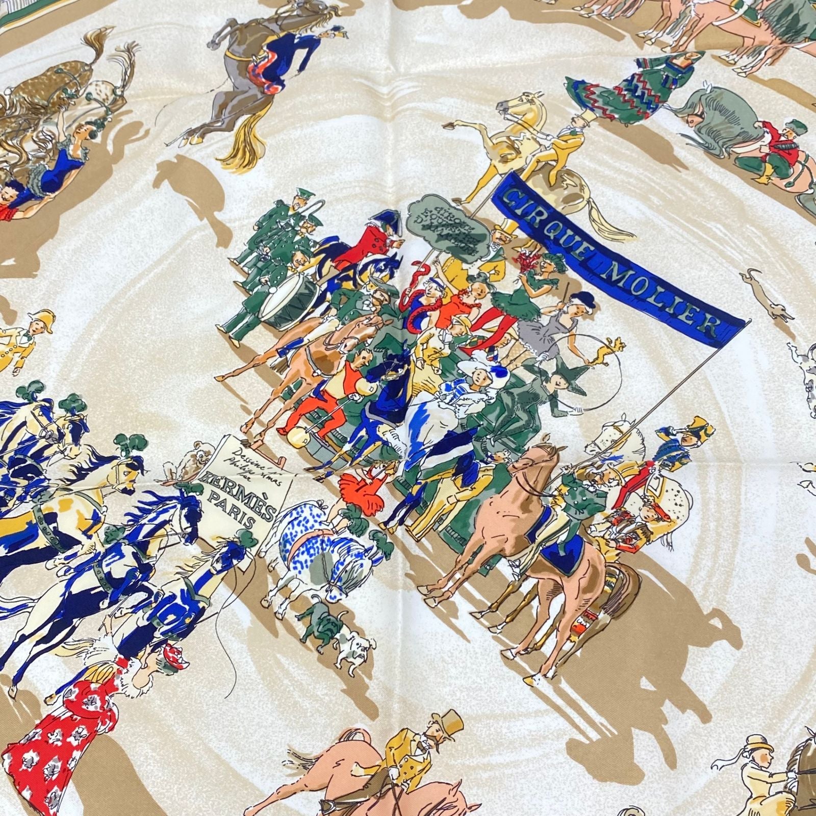 Hermes Carre 90 Cirque Molier Scarf Silk Navy — view 6