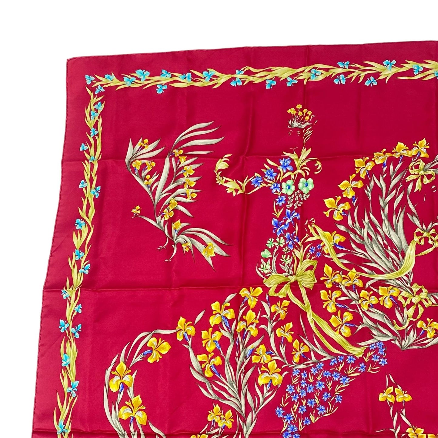 Hermes Carre 90 Scarf Silk Hd'origny Flowers Blooming Horse — view 2