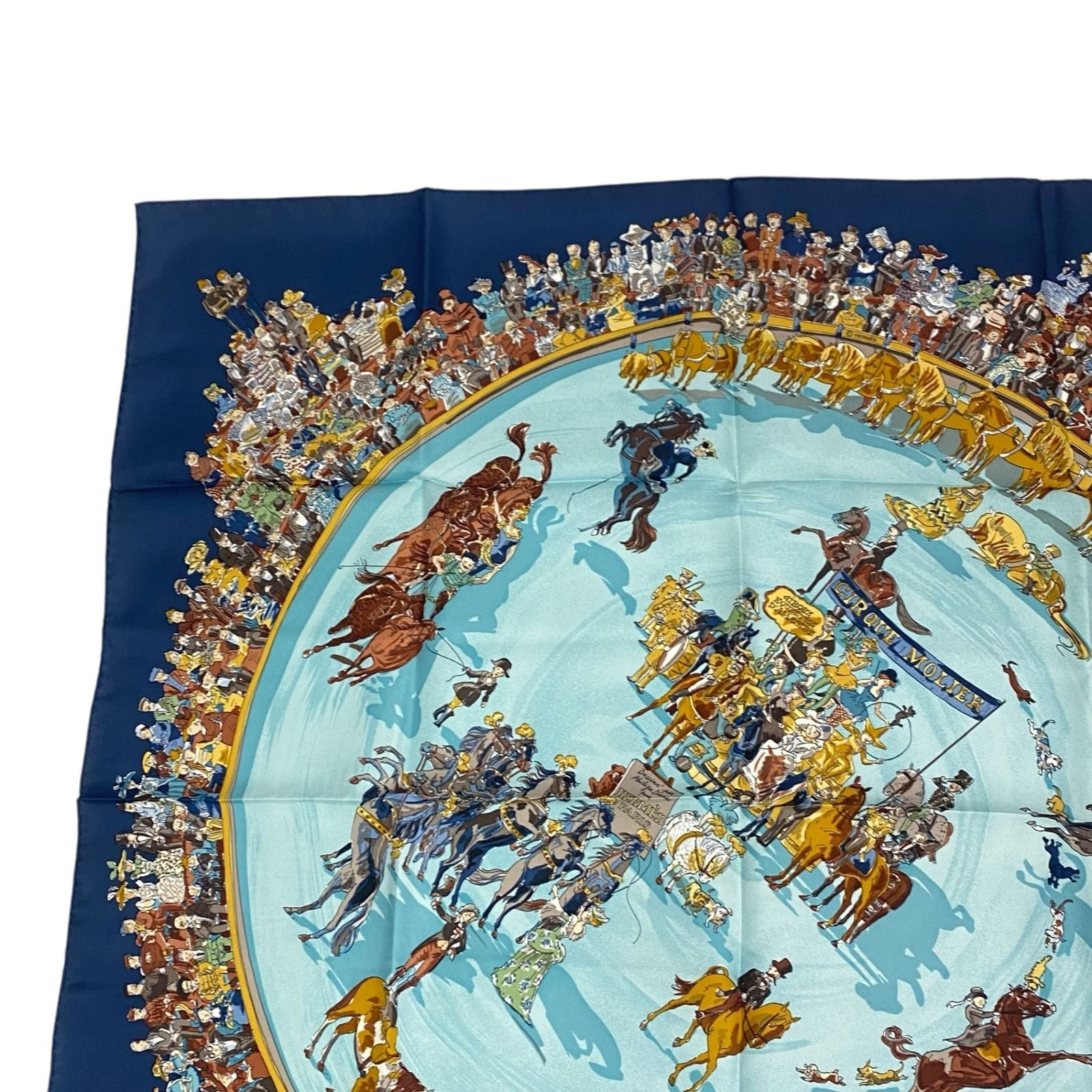 Hermes Carre 90 Cirque Molier Scarf Silk Navy — view 3