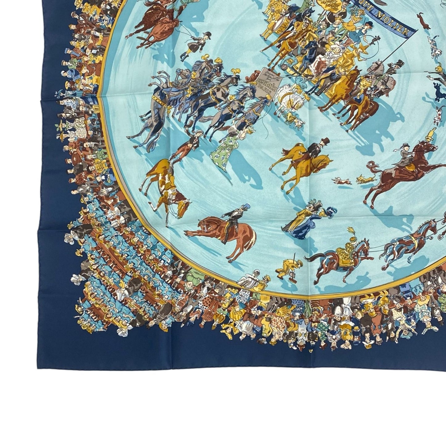 Hermes Carre 90 Cirque Molier Scarf Silk Navy — view 5