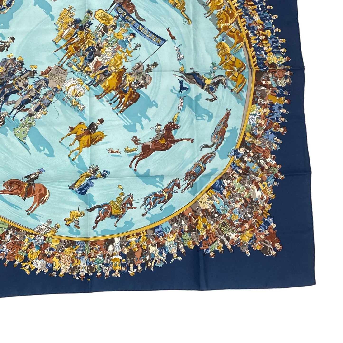 Hermes Carre 90 Cirque Molier Scarf Silk Navy — view 6