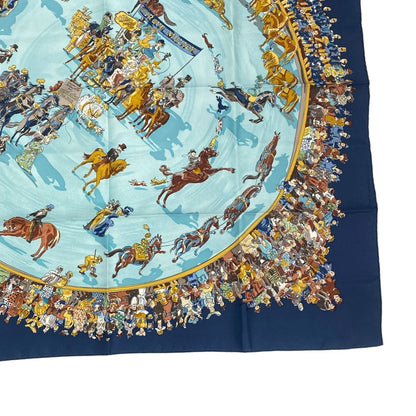 Hermes Carre 90 Cirque Molier Scarf Silk Navy — view 6