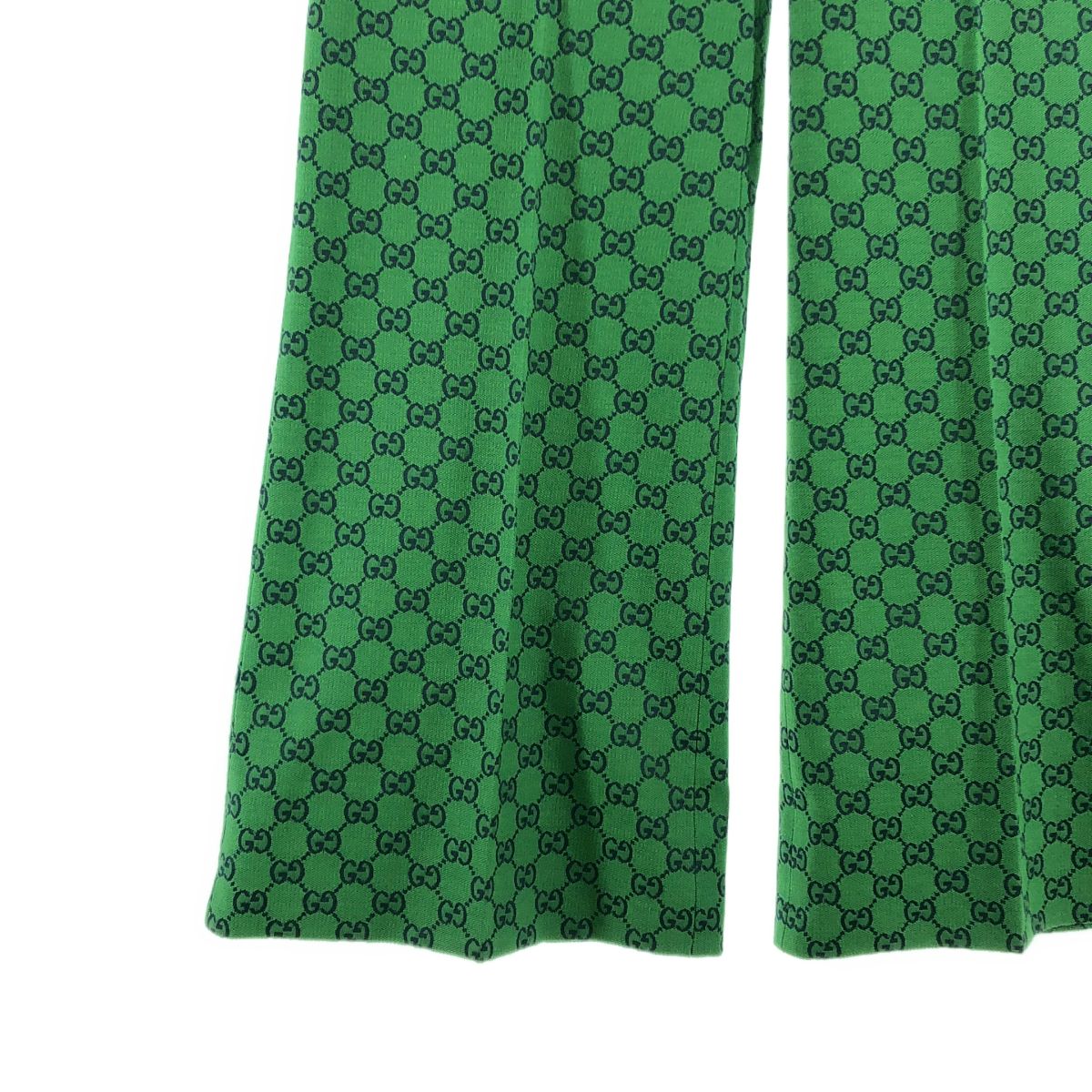 Gucci GG Jacquard All Over Print Flare Pants 46 Green Navy — view 3