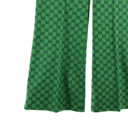 Gucci GG Jacquard All Over Print Flare Pants 46 Green Navy — view 3