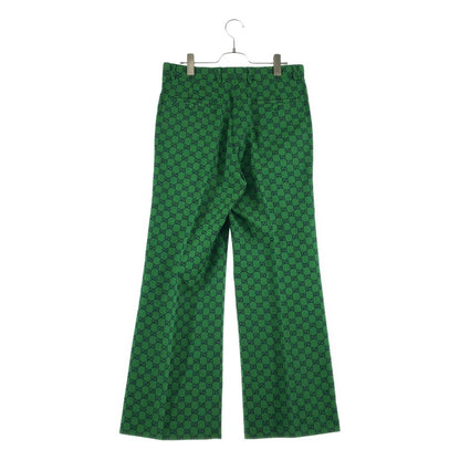 Gucci GG Jacquard All Over Print Flare Pants 46 Green Navy — view 5