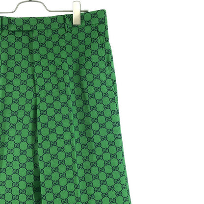 Gucci GG Jacquard All Over Print Flare Pants 46 Green Navy — view 2