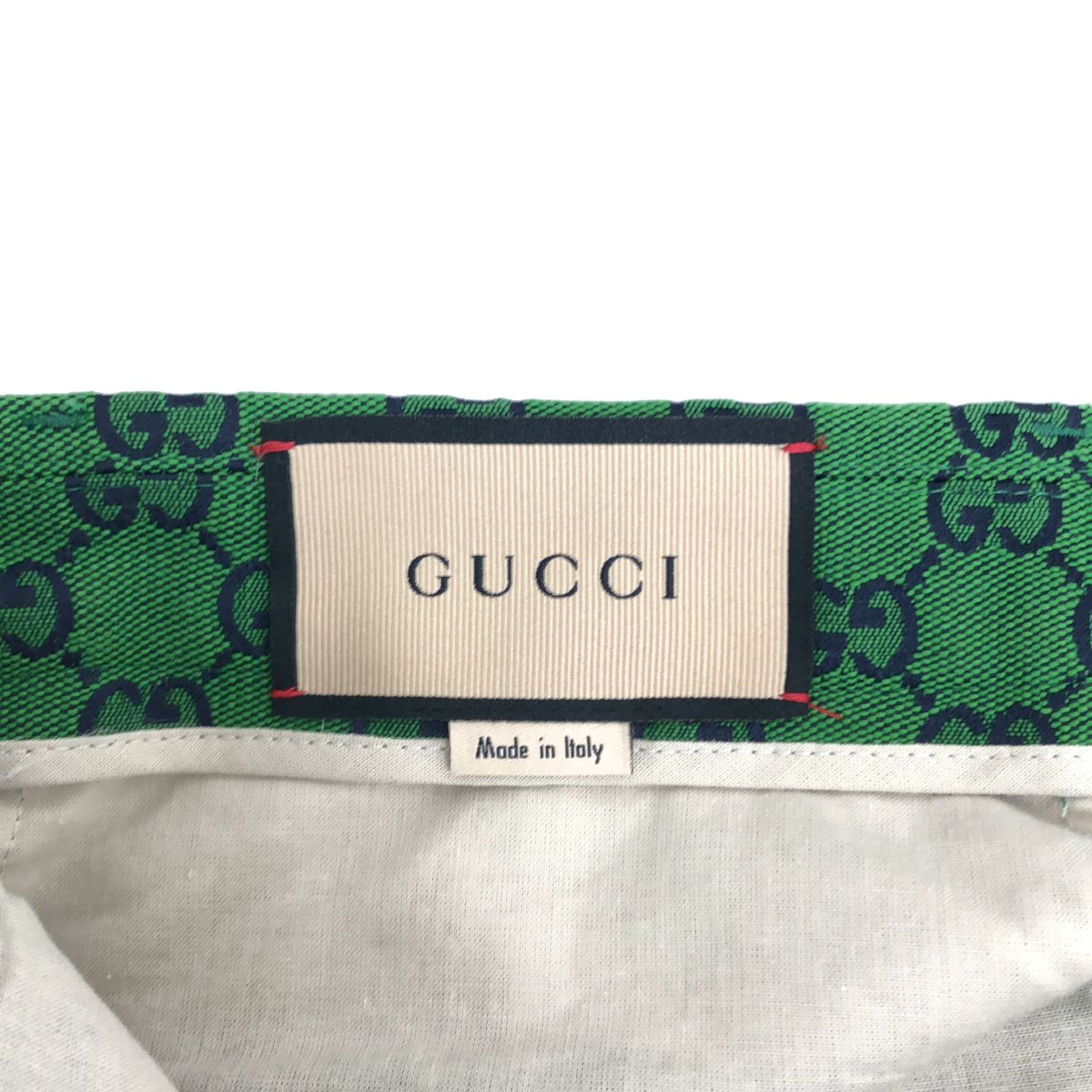Gucci GG Jacquard All Over Print Flare Pants 46 Green Navy — view 6