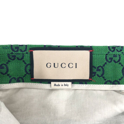 Gucci GG Jacquard All Over Print Flare Pants 46 Green Navy — view 6