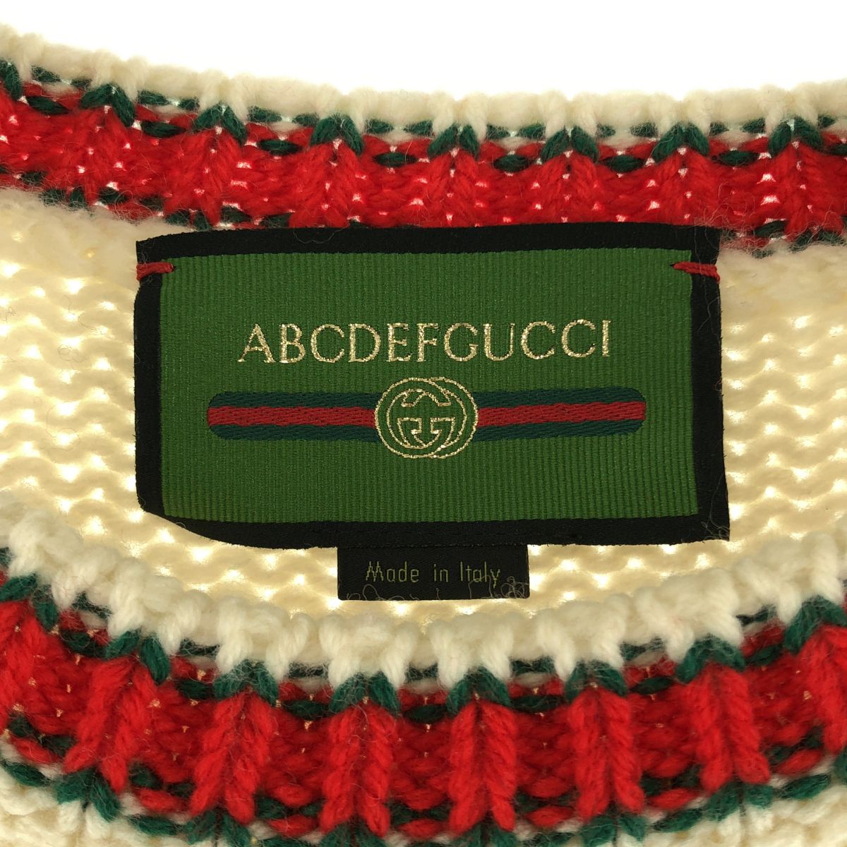 Gucci DIY Abcdef Initial Logo Knit XXS White Red Green Sweater — view 5