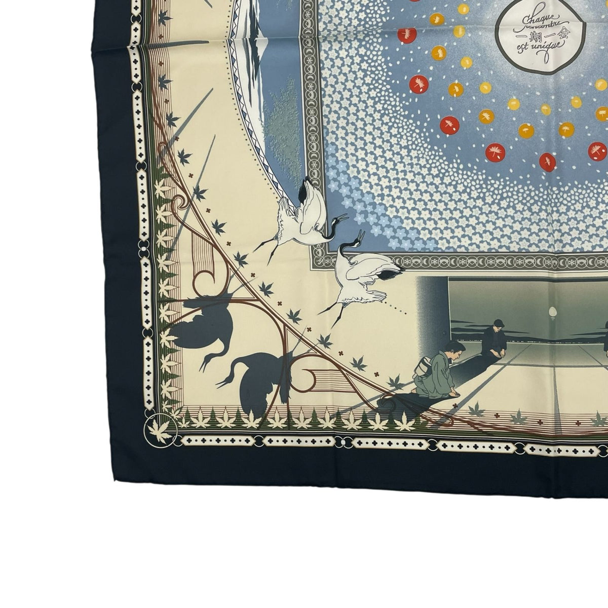 Hermes Carre 90 Chaque Rencontre Est Unique Ichi Era Ichie Scarf Kacho Fugetsu — view 5