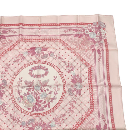 Hermes Carre 90 Jeux de Paille Silk Scarf All Over Print Small Bird Butterfly — view 4