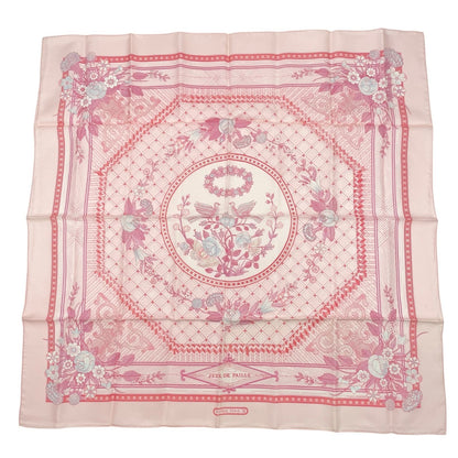 Hermes Carre 90 Jeux de Paille Silk Scarf All Over Print Small Bird Butterfly — view 2