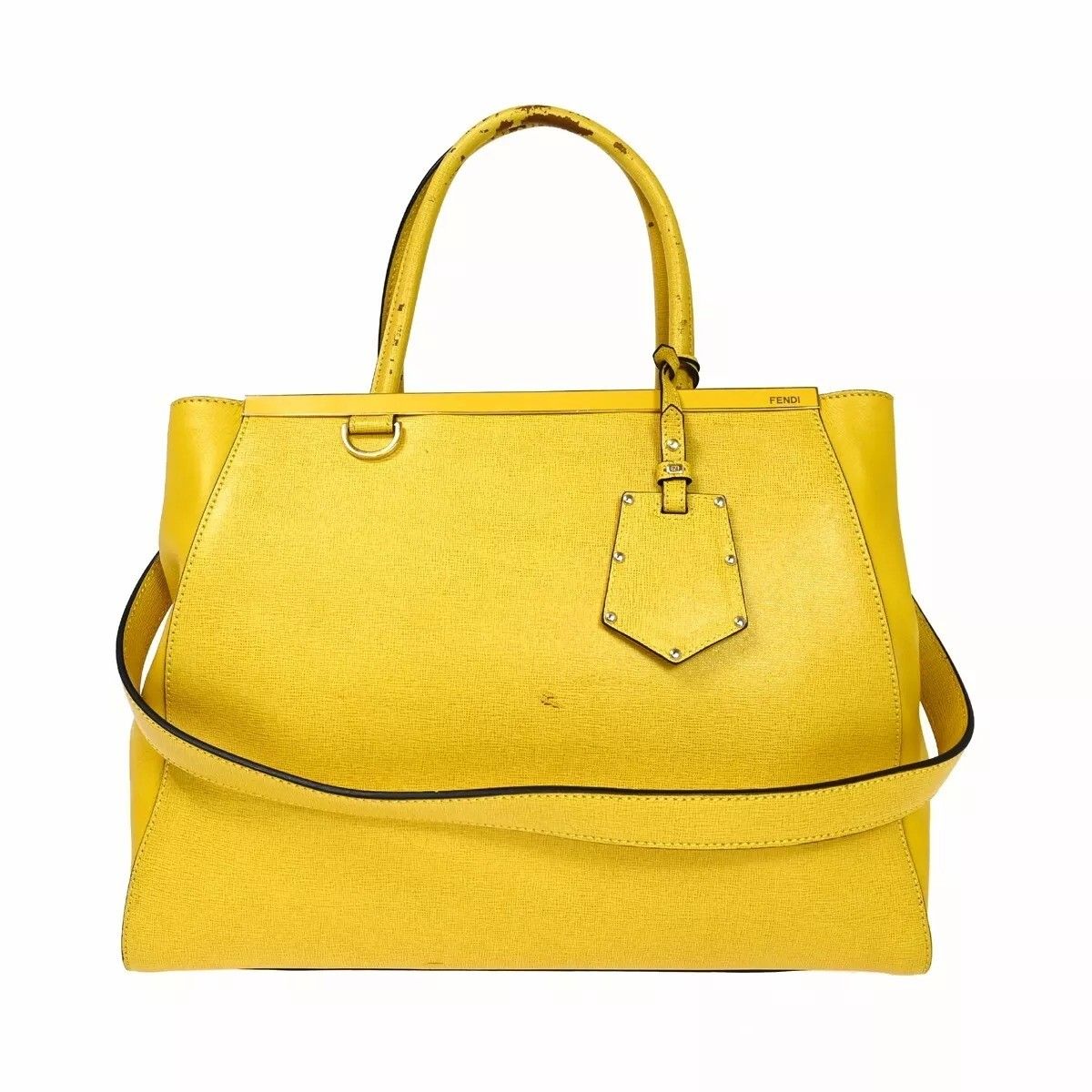Fendi Toujour Shoulder Bag Yellow Leather