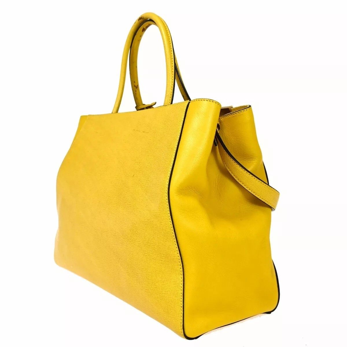 Fendi Toujour Shoulder Bag Yellow Leather — view 4