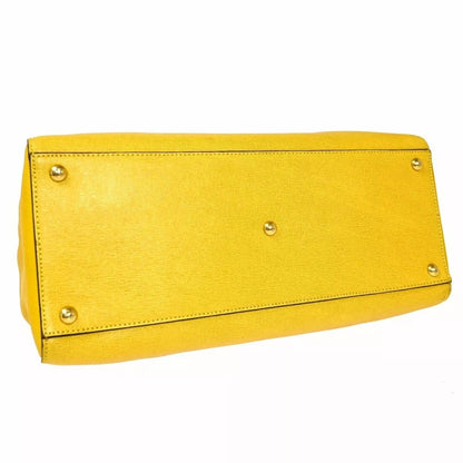 Fendi Toujour Shoulder Bag Yellow Leather — view 5