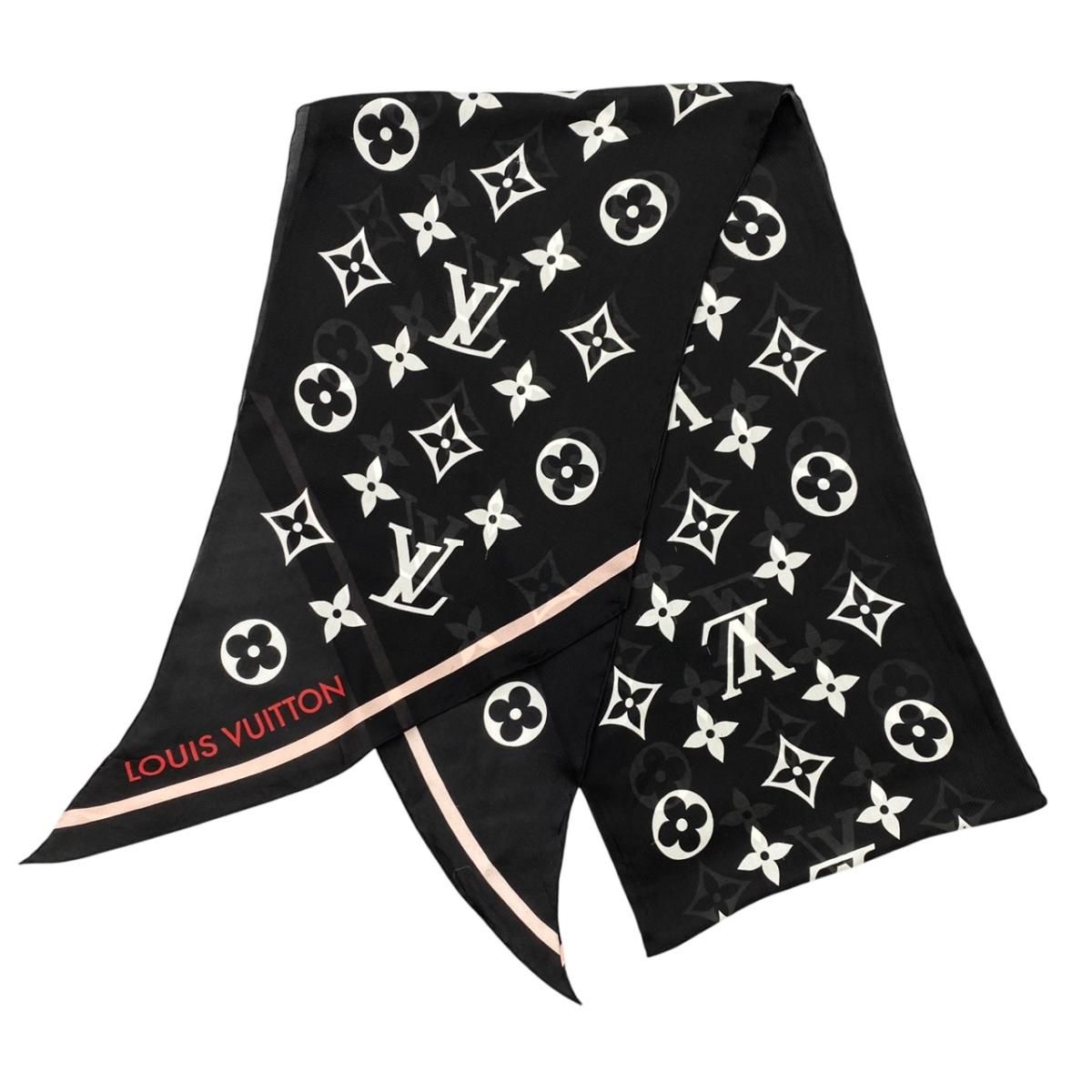 Louis Vuitton Silk Scarf Etole LV Idylle Monogram Noir Black Pink
