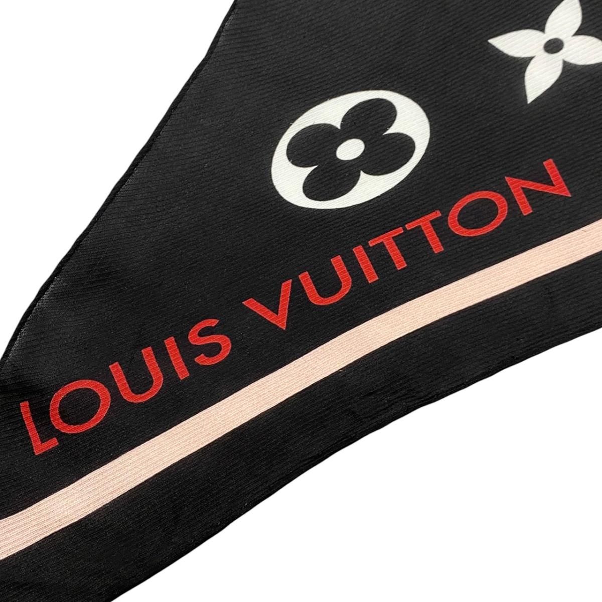 Louis Vuitton Silk Scarf Etole LV Idylle Monogram Noir Black Pink — view 4