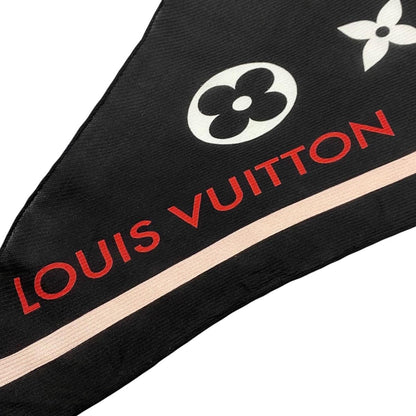Louis Vuitton Silk Scarf Etole LV Idylle Monogram Noir Black Pink — view 4