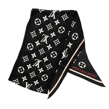 Louis Vuitton Silk Scarf Etole LV Idylle Monogram Noir Black Pink — view 2
