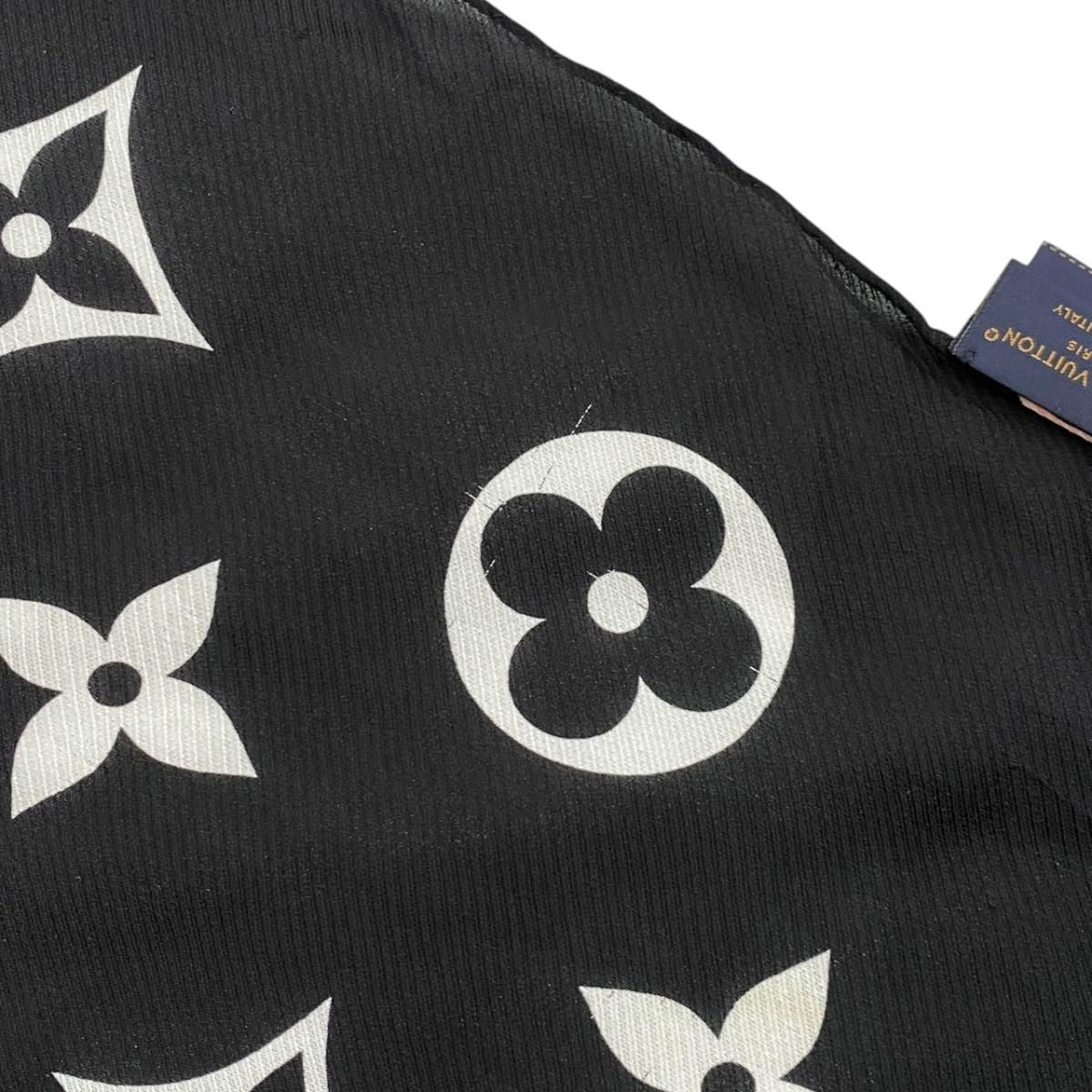 Louis Vuitton Silk Scarf Etole LV Idylle Monogram Noir Black Pink — view 5