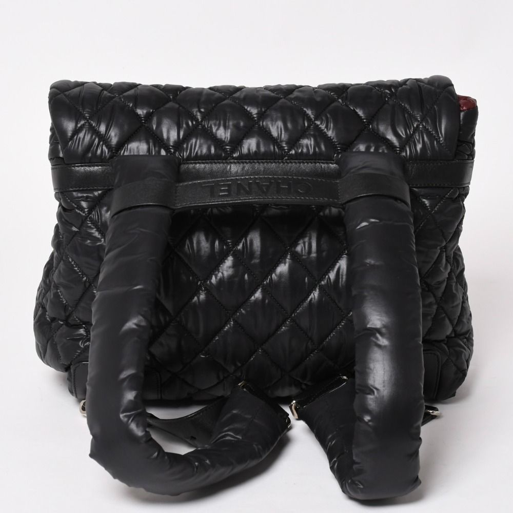 Chanel Coco Cocoon Backpack Leather Black Silver — view 2