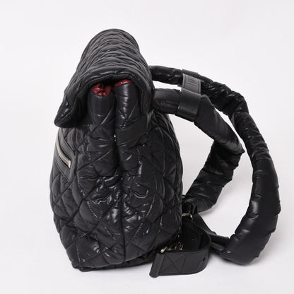 Chanel Coco Cocoon Backpack Leather Black Silver — view 4