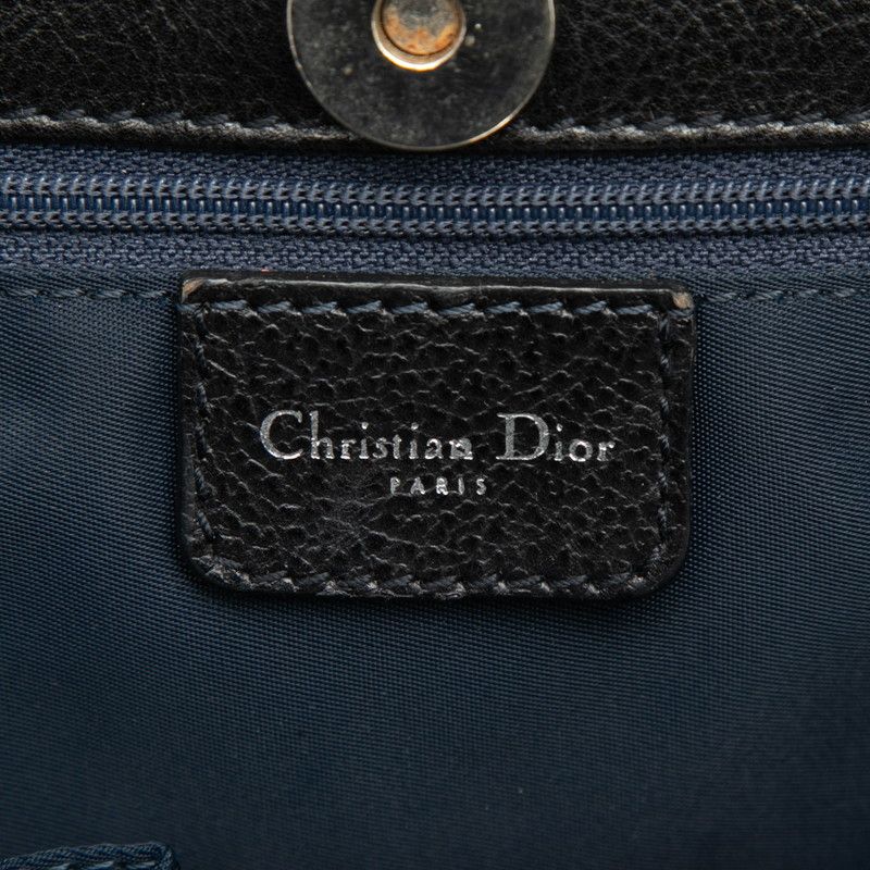 Dior Flight Line Trotter Handbag Gray Orange Denim Leather — view 5