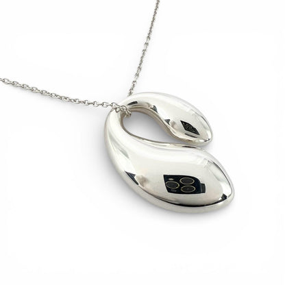 Tiffany & Co Elsa Peretti Necklace 925 Sterling Silver Double Teardrop