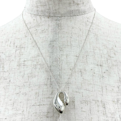 Tiffany & Co Elsa Peretti Necklace 925 Sterling Silver Double Teardrop — view 3
