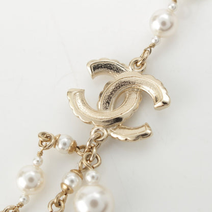 Chanel Pearl CC Logo Chain Belt 332 333 Set Gold — view 7