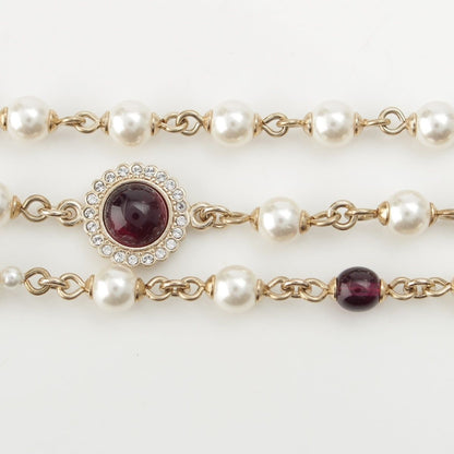 Chanel Pearl CC Logo Chain Belt 332 333 Set Gold — view 3