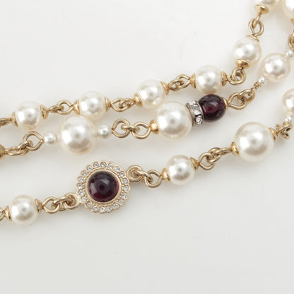 Chanel Pearl CC Logo Chain Belt 332 333 Set Gold — view 6