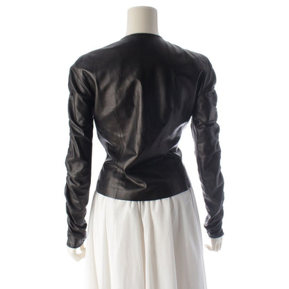 Gucci Vintage Leather Collarless Jacket Black 38 — view 4