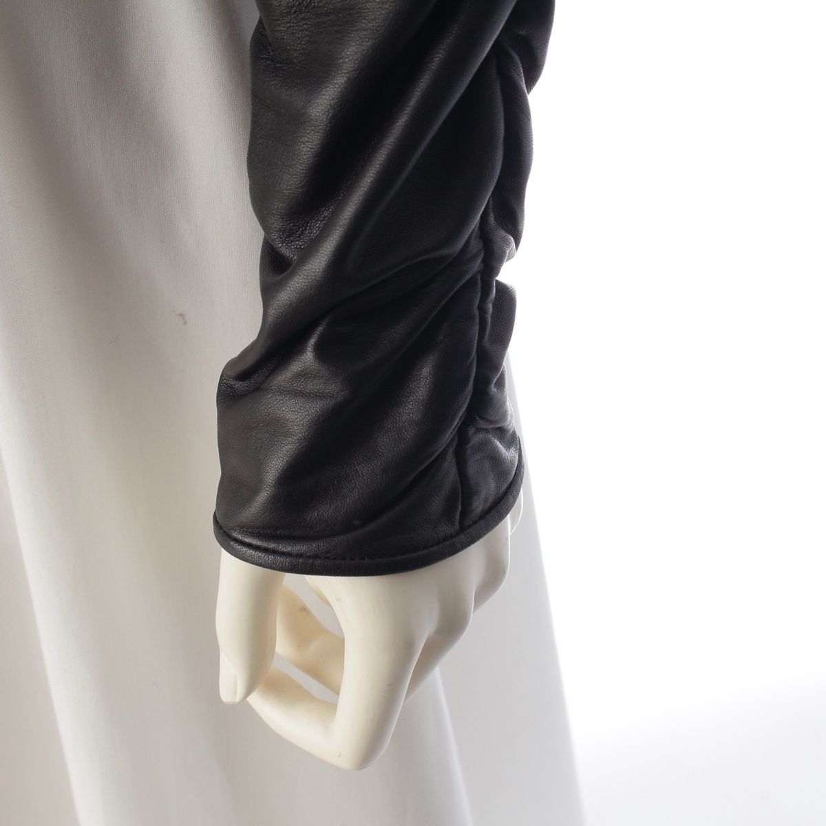 Gucci Vintage Leather Collarless Jacket Black 38 — view 6
