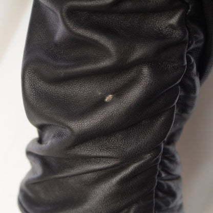 Gucci Vintage Leather Collarless Jacket Black 38 — view 8