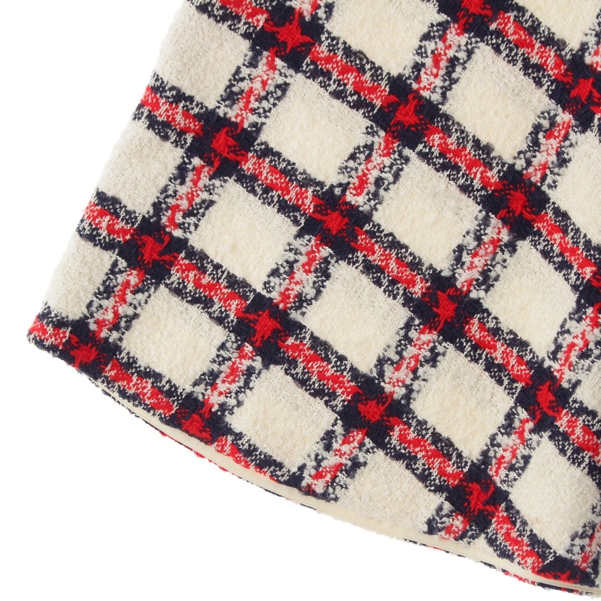 Gucci Nylon and Cotton Checkered Skirt White 40 — view 5