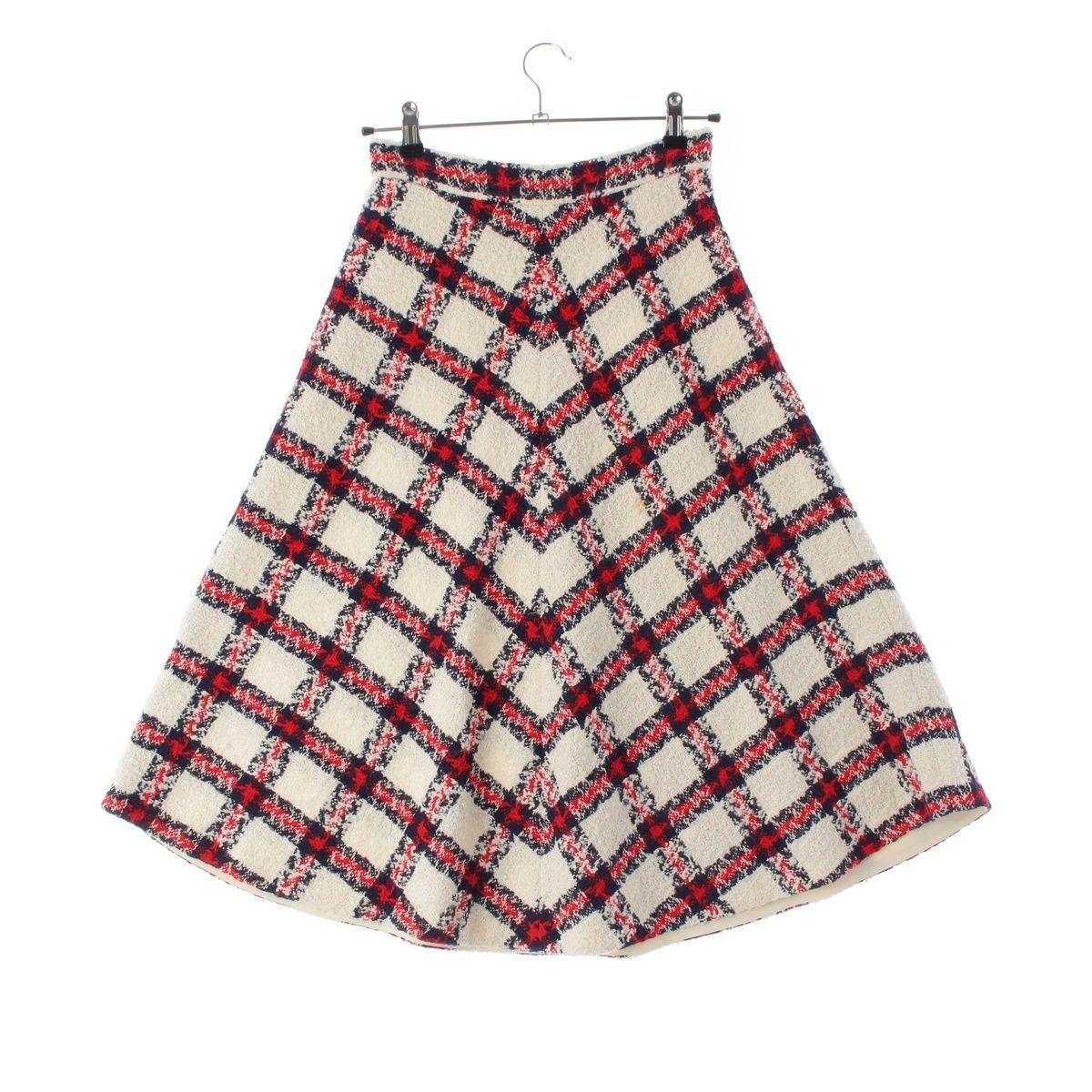 Gucci Nylon and Cotton Checkered Skirt White 40