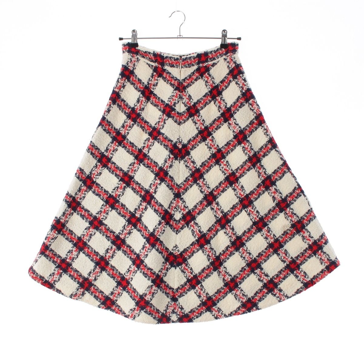 Gucci Nylon and Cotton Checkered Skirt White 40 — view 2
