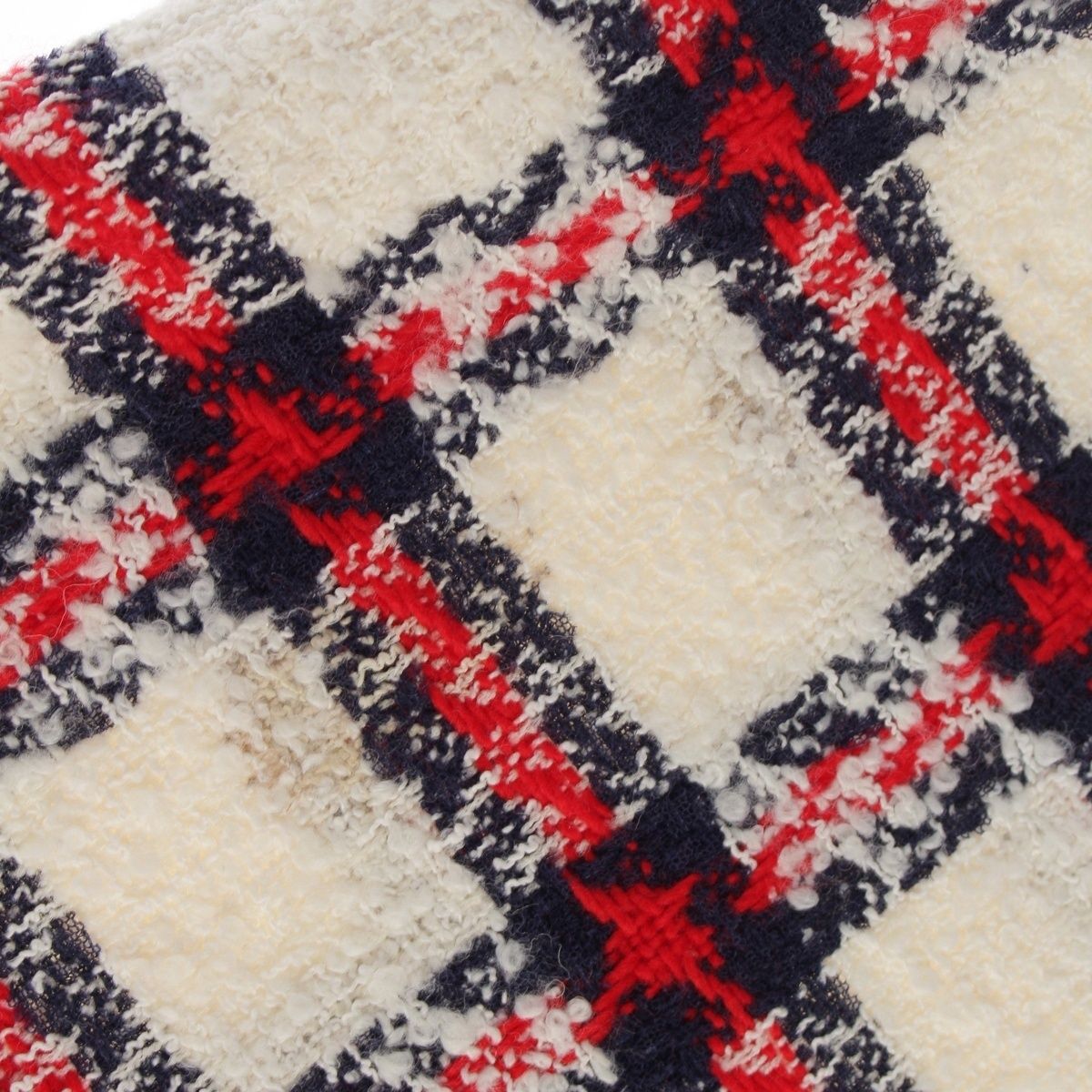 Gucci Nylon and Cotton Checkered Skirt White 40 — view 7
