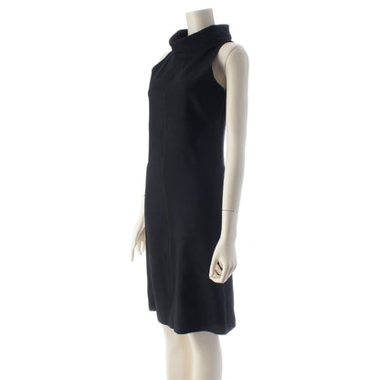 Prada Virgin Wool Roll Neck Sleeveless Dress Top Black 36 — view 2